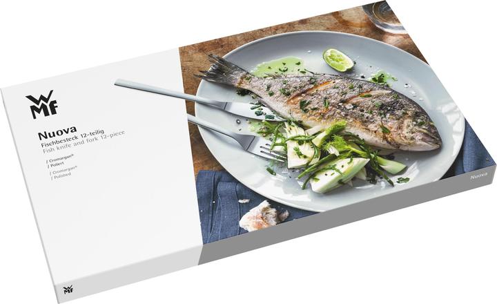 Produktbild WMF Fischbesteck Fischmesser Fischgabel Fischset Nuova 12tlg Edelstahl poliert (12 Stück, Besteck Set)