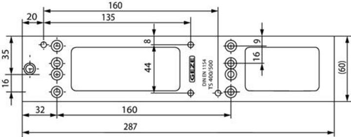 Produktbild Geze Montageplatte passend für TS 4000 / TS 5000 weiss 9016 (Indoor)