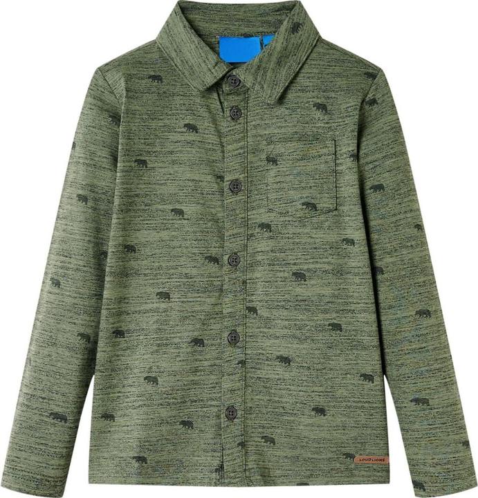 Produktbild VidaXL Kinderhemd Khaki Melange 104,Material: 80 % Baumwolle. 20 (104)
