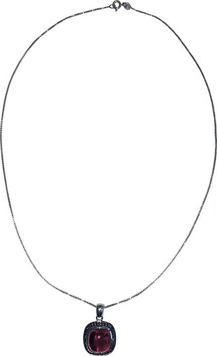 Produktbild Xen Anhänger mit Kette Granat Cushion-Cabochon 45 cm 925 Silber (925 Sterling Silber, 45 cm)