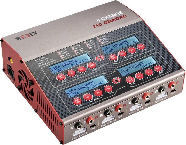 Productafbeelding Reely V-Charge 240 Quadro modelbouw multifunctionele lader 12 V, 230V 12A LiPo, LiIon, LiFePO, LiH