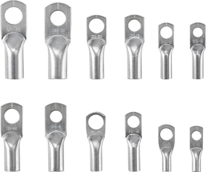 Image du produit Tru Components TC-11894512 Assortiment de cosses tubulaires 6 - 50mm² avec pince à sertir 6mm² 50mm² Argent 28