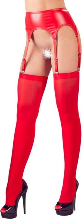 Actual product image No:xqse Wetlook suspender belt with stockings (XL)