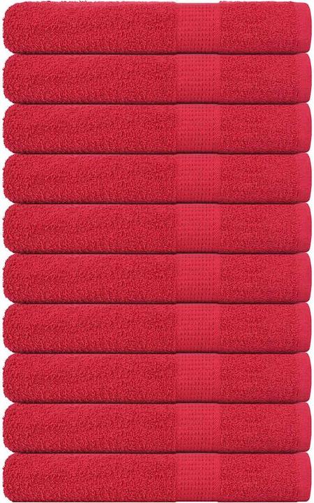 Immagine prodotto VidaXL Asciugamani 10 pz. Rosso 100x200 cm 360 g/m² 100% cotone telo mare (100 x 200 cm)