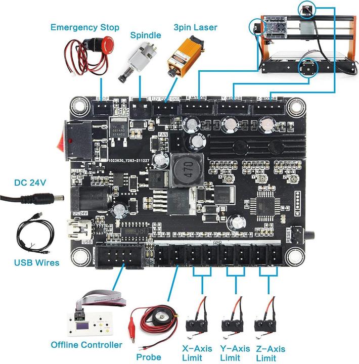 Produktbild Rattmmotor GRBL Lasermodul Steuerkarte