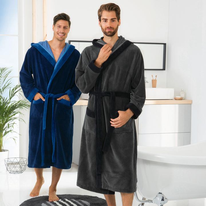 Actual product image Erwin Müller Mens bathrobe with hood (S)