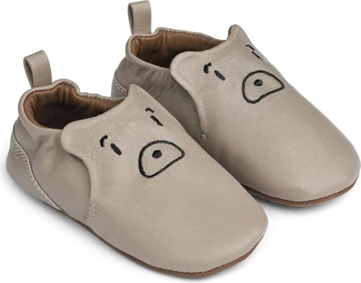 Image du produit Liewood Chaussons en cuir / Pédales Eliot avec visage d'ours Mist (28)