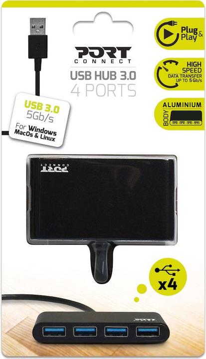 Actual product image Port Designs USB 3.0 hub (USB-A, 4 Ports)