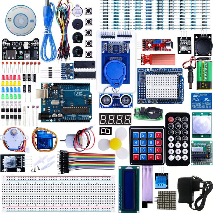 Immagine prodotto Apfelkiste Arduino UNO R3 Mikrocontroller Ultimate Starter Kit mit Aufbewahrungsbox - Bunt (200-tlg. Set)