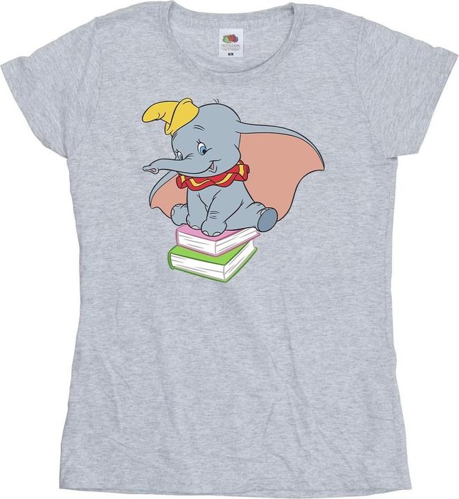 Actual product image Disney Womens/Ladies Dumbo Sitting On Books Cotton T-Shirt (S)