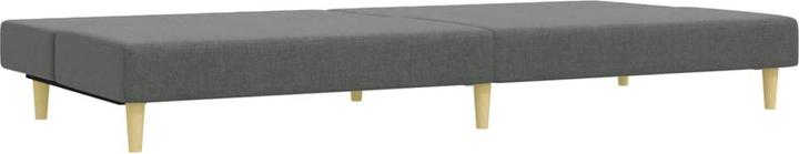 Produktbild VidaXL Schlafsofa 2 Sitzer mit Fusshocker Bettsofa Tagesbett Dunkelgrau Stoff (Bettsofa)