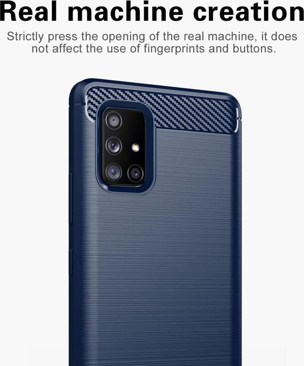 Produktbild Cadorabo TPU Ultra Slim carbon edelstahl Kombi Cover (Samsung Galaxy A71)