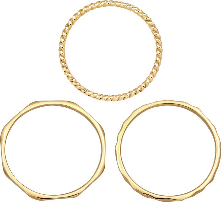 Immagine prodotto Elli PREMIUM Anello Anello impilabile Set di 3 anelli in oro giallo 375 (52, 375/9 K)