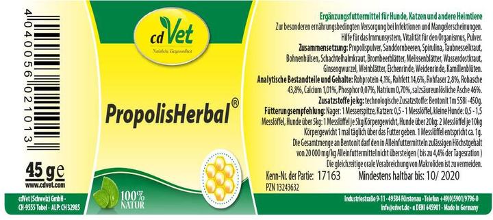 Image du produit cdVet PropolisHerbal (Adulte, 1 pcs, 20 g)