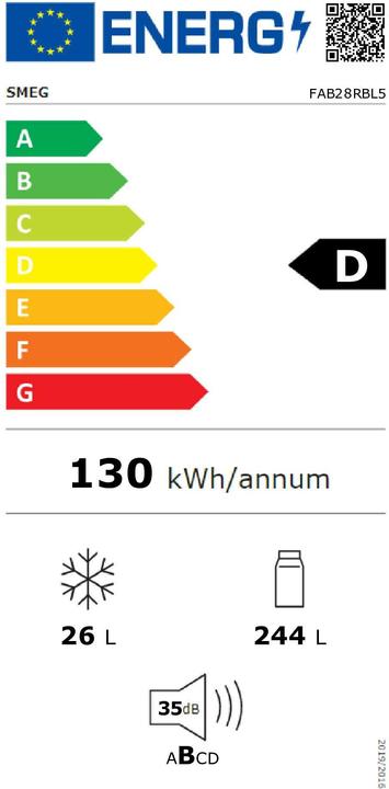 Energie-Label Smeg FAB28RBL5 (270 l)