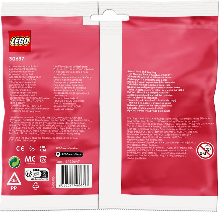 Actual product image LEGO Animal storage tray & bag tag (30637, LEGO Dots)
