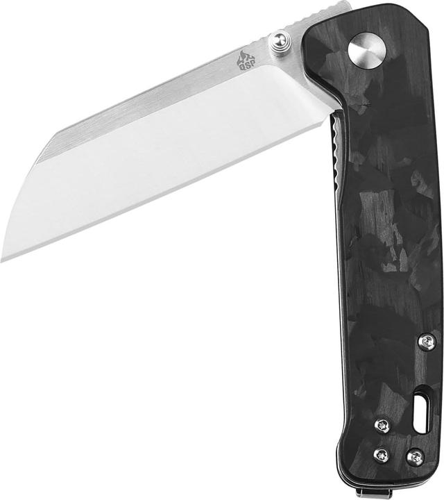 Produktbild QSP Knives Penguin D2 Satin G10 mit Karbon-Einlage (7.80 cm)