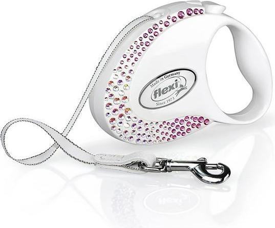 Actual product image Flexi Glam Composition with Swarovski crystals S - Dog Retractable Leash - 3 m - White (S, Dog, General)