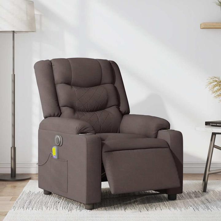 Actual product image VidaXL Massage chair electric dark brown fabric