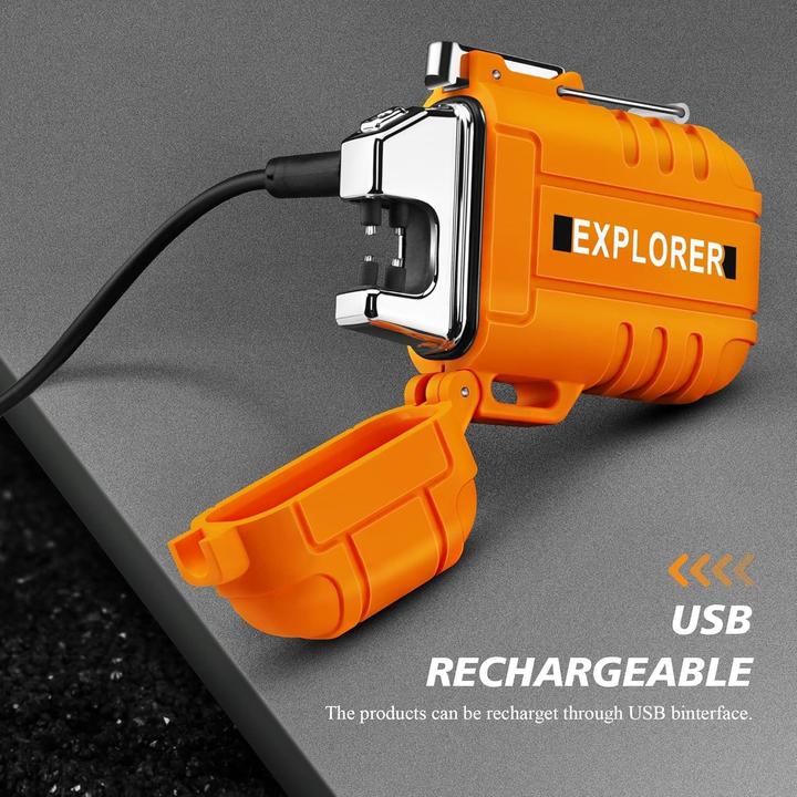 Image du produit Swissdetector Briquet électrique à double arc - rechargeable USB - étanche - Orange