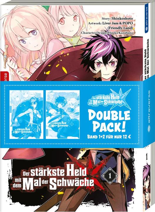 Actual product image Der stärkste Held mit dem Mal der Schwäche Double Pack 01 & 02 (German, Friendly Country, Shinkoshoto, Kazabana, 2023)