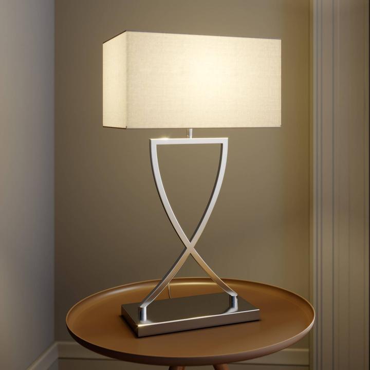 Immagine prodotto Lucande Lampada da tavolo Evaine Cromo/Bianco (E27)