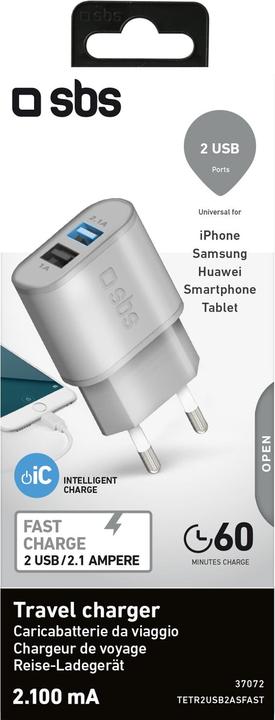 Image du produit SBS Chargeur de voyage 2100 mAh - Collection Or (10 W)