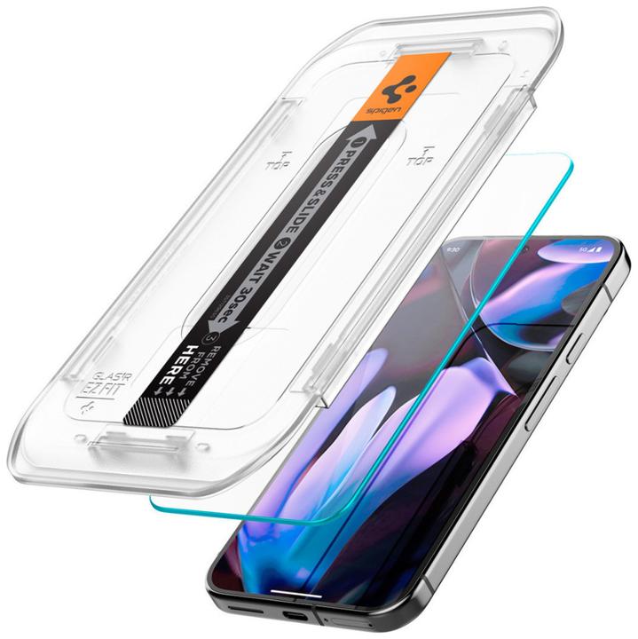 Produktbild Spigen EZ Fit Gehärtetes Glas Clear Displayschutzfolie Google Pixel 9/9 Pro 2-Pack (2 Stück, Google Pixel 9 Pro, Google Pixel 9)