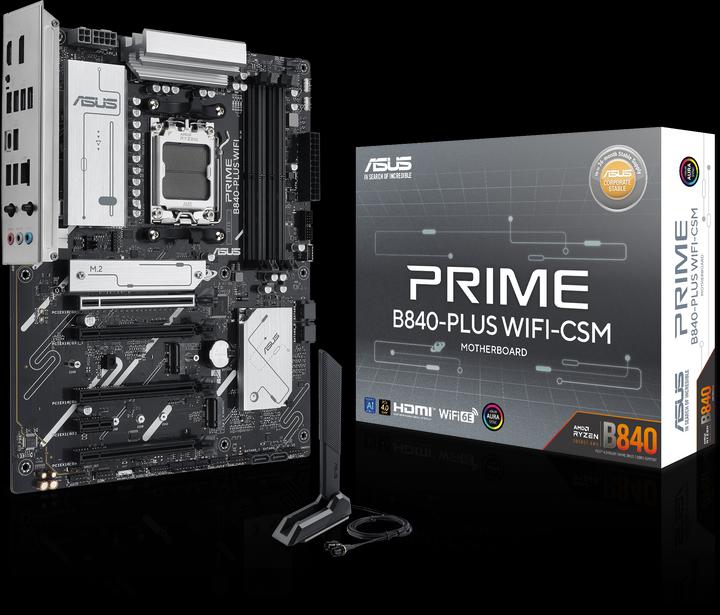 Actual product image ASUS PRIME B840-PLUS WIFI (AM5, AMD B840, ATX)