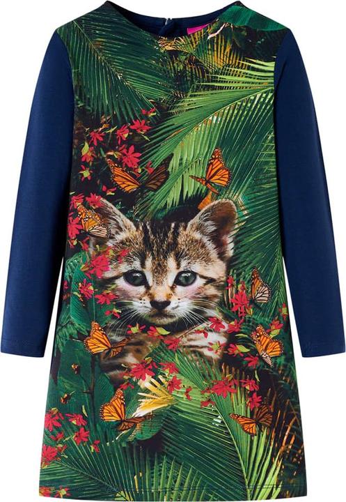 Produktbild VidaXL Kinderkleid mit Langen Ärmeln Marineblau 116,Material der (116)
