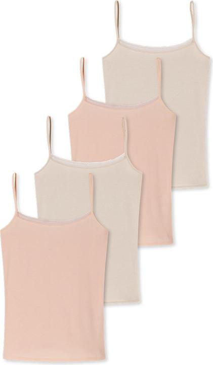 Schiesser 4er Pack Cotton Lace Spaghetti Top