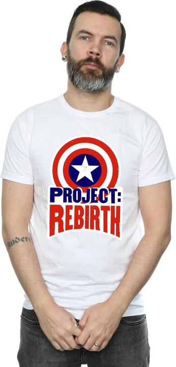 Actual product image Mens Captain America Project Rebirth T-Shirt (3XL)
