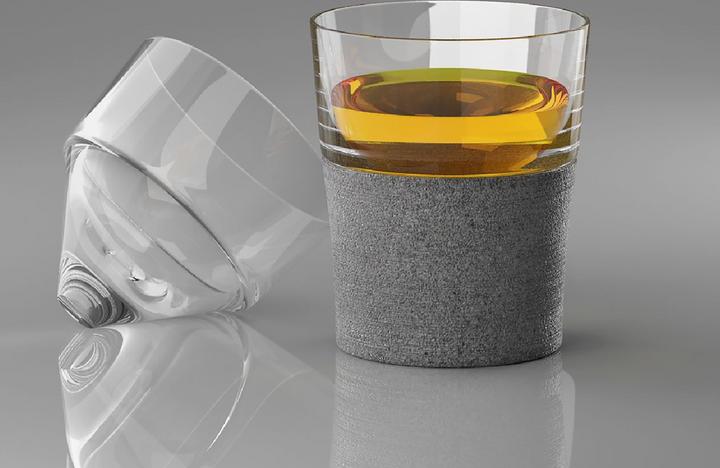 Image du produit Hukka Design Verre à whisky avec socle en pierre 0.12 l (0.12 dl, Verre à whisky)
