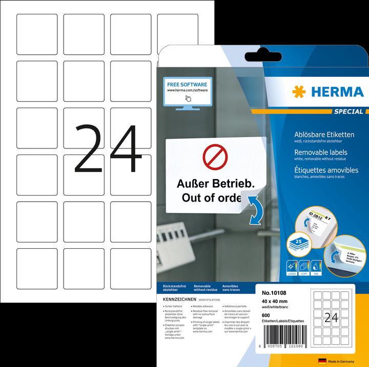 Produktbild HERMA Ablösbare Etiketten A4