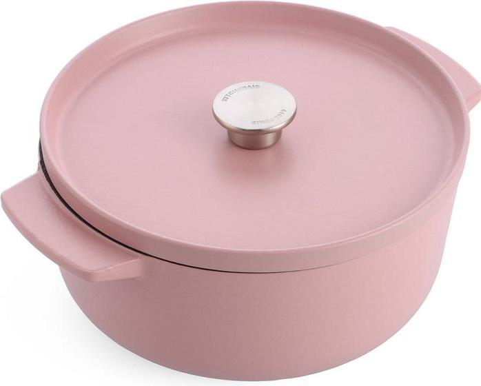 Produktbild KitchenAid braadpan emaille 26cm - dried rose - limited edition (26 cm, Bräter + Schmortopf, Gusseisen)