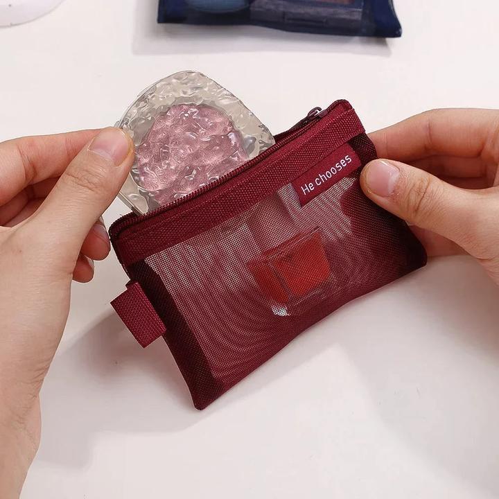 Image du produit Only-Bags.Store 2 Pcs Mini Mesh Stockage Sacs Multi-couleur Portable Porte-Monnaie Pièces Cosmétiques Bijoux Voyage