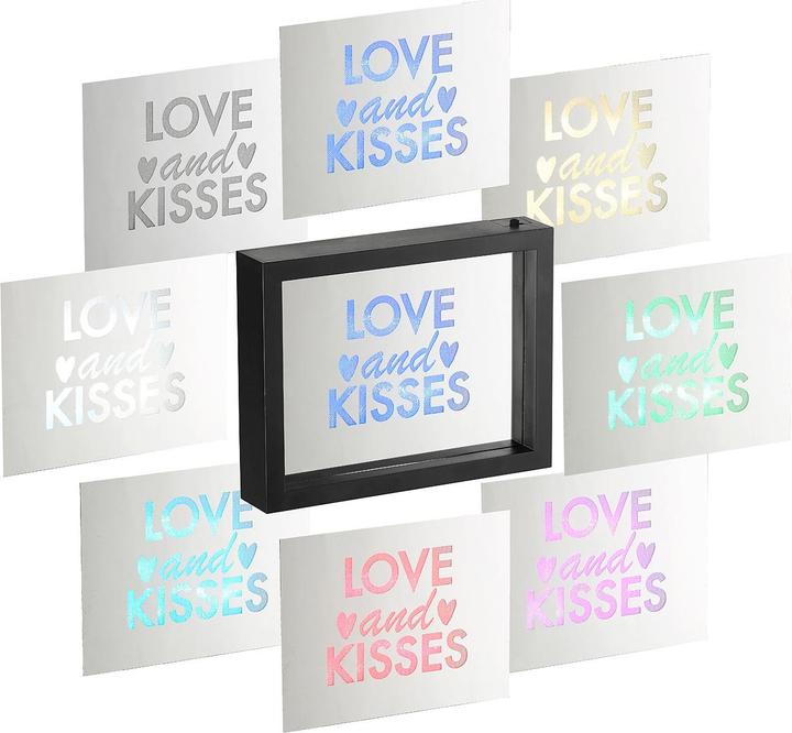 Immagine prodotto Infactory Specchio decorativo con lettere glitterate "Amore e baci (23 x 18 x 4 cm)