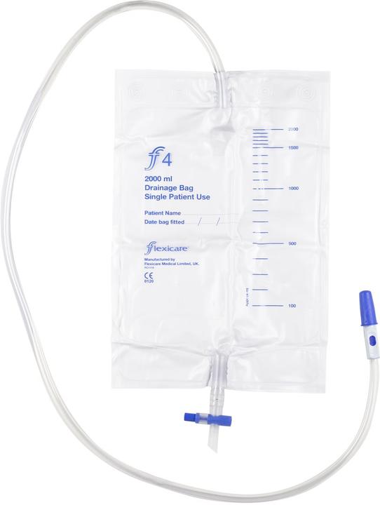 Flexicare Flexicar Urinbeutel 2l 100cm Ablauf Rücklaufventil unsteril (10 Stk)