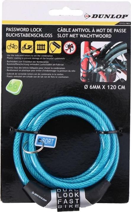 Productafbeelding Dunlop Combinatie fietsslot (blauw)