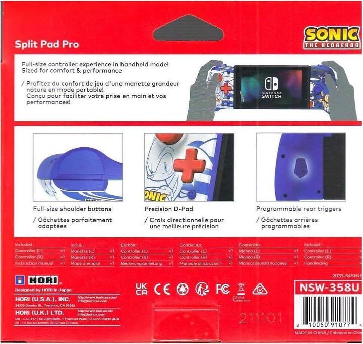 Actual product image HORI Split Pad Pro - Sonic Edition (Switch)