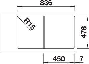 Produktbild Blanco Lantos 45 S-IF (Aufsatzspülbecken, 86 cm, 50 cm)