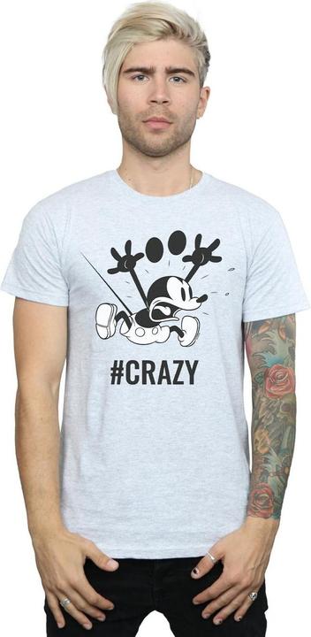 Actual product image Disney Mens Mickey Mouse #Crazy T-Shirt (S)