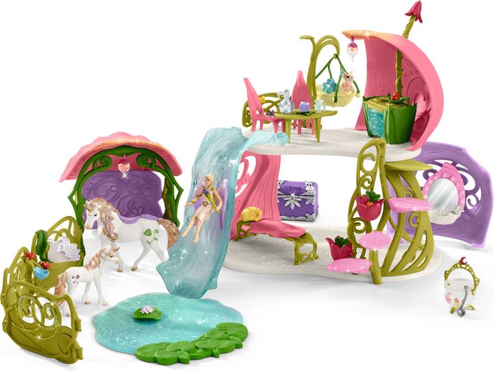 Produktbild Schleich Glitzerndes Blütenhaus mit Einhörnern, See und Stall
