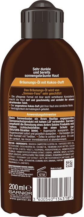 Actual product image Garnier Ambre Solaire (Self tanning oil, 200 ml)