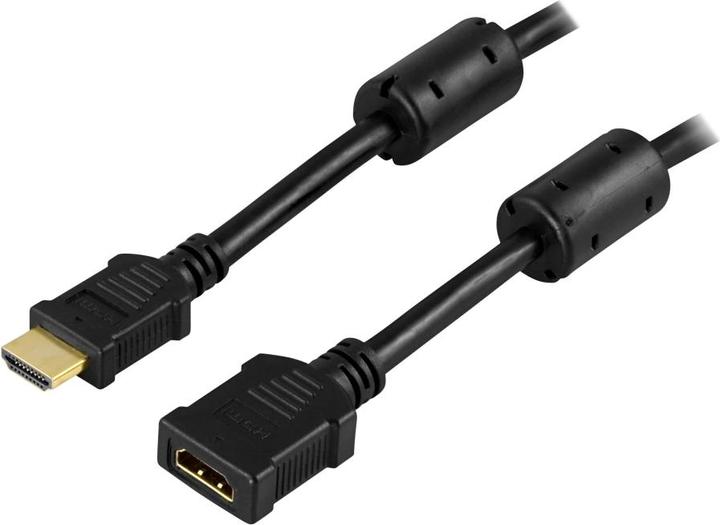 Deltaco Câble d'extension HDMI 19 broches mâle - femelle 3m noir (3 m, HDMI)