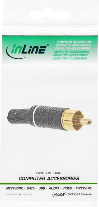 Actual product image InLine RCA plug solder version