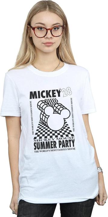 Actual product image Disney Womens/Ladies Mickey Mouse Summer Party Cotton Boyfriend T-Shirt (M)