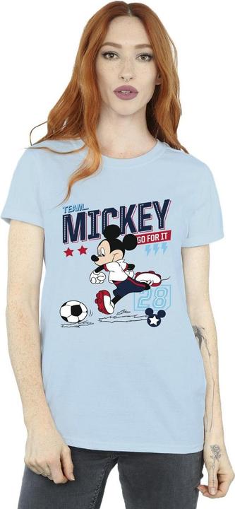 Actual product image Disney Womens/Ladies Mickey Mouse Team Mickey Football Cotton Boyfriend T-Shirt (XL)