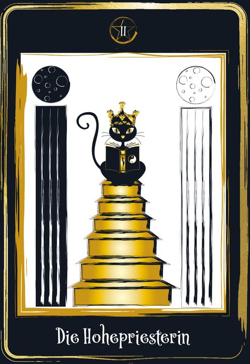 Produktbild Golden Black Cat Tarot - Hochwertige Stülpdeckelschachtel mit Goldfolie (Deutsch, Helena de Almeida, 2022)