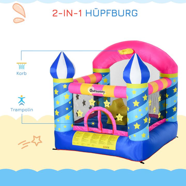 Produktbild Outsunny Kinderhüpfburg im Schloss- und Sternen Design